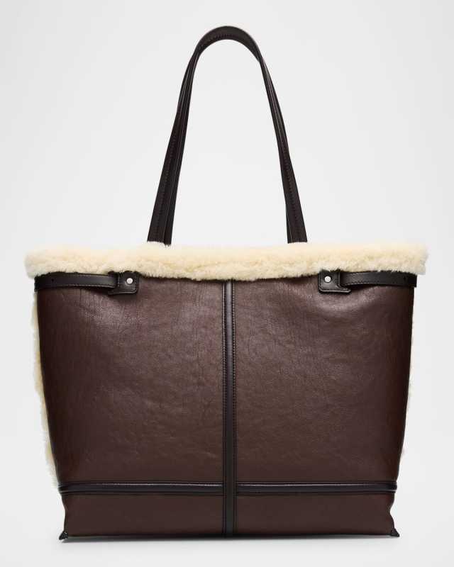 Days Buckle Sheep Fur Tote Bag